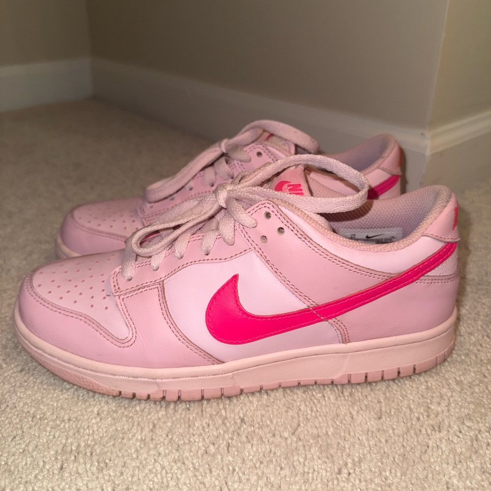 Nike Light Pink Sneakers with Hot Pink Swoosh